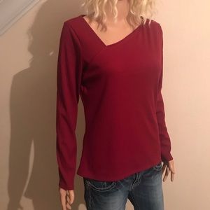 Express burgundy long sleeve blouse